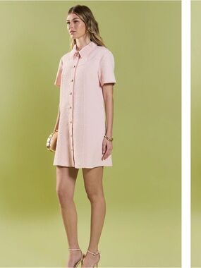 english factory long sleeve bow tie mini shirt dress English Factory
